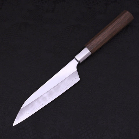 Petty Silver Steel #3 Walnut Kazabana Handle 135mm (5.3”)-[Musashi]-[Japanese-Kitchen-Knives]
