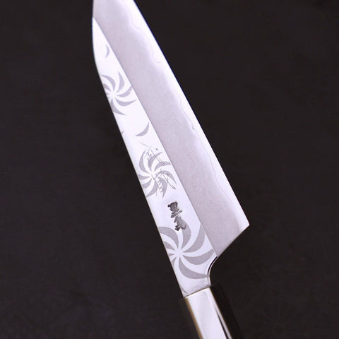 Petty Silver Steel #3 Walnut Kemanmon Handle 135mm (5.3”)-[Musashi]-[Japanese-Kitchen-Knives]