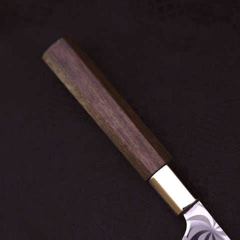 Petty Silver Steel #3 Walnut Kemanmon Handle 135mm (5.3”)-[Musashi]-[Japanese-Kitchen-Knives]