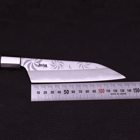 Petty Silver Steel #3 Walnut Kemanmon Handle 135mm (5.3”)-[Musashi]-[Japanese-Kitchen-Knives]
