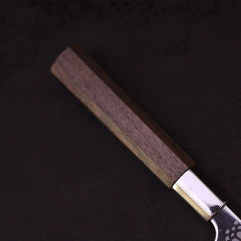 Petty Silver Steel #3 Walnut Kiku Handle 135mm (5.3”)-[Musashi]-[Japanese-Kitchen-Knives]