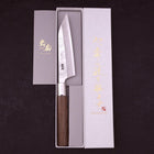 Petty Silver Steel #3 Walnut Kiku Handle 135mm (5.3”)-[Musashi]-[Japanese-Kitchen-Knives]