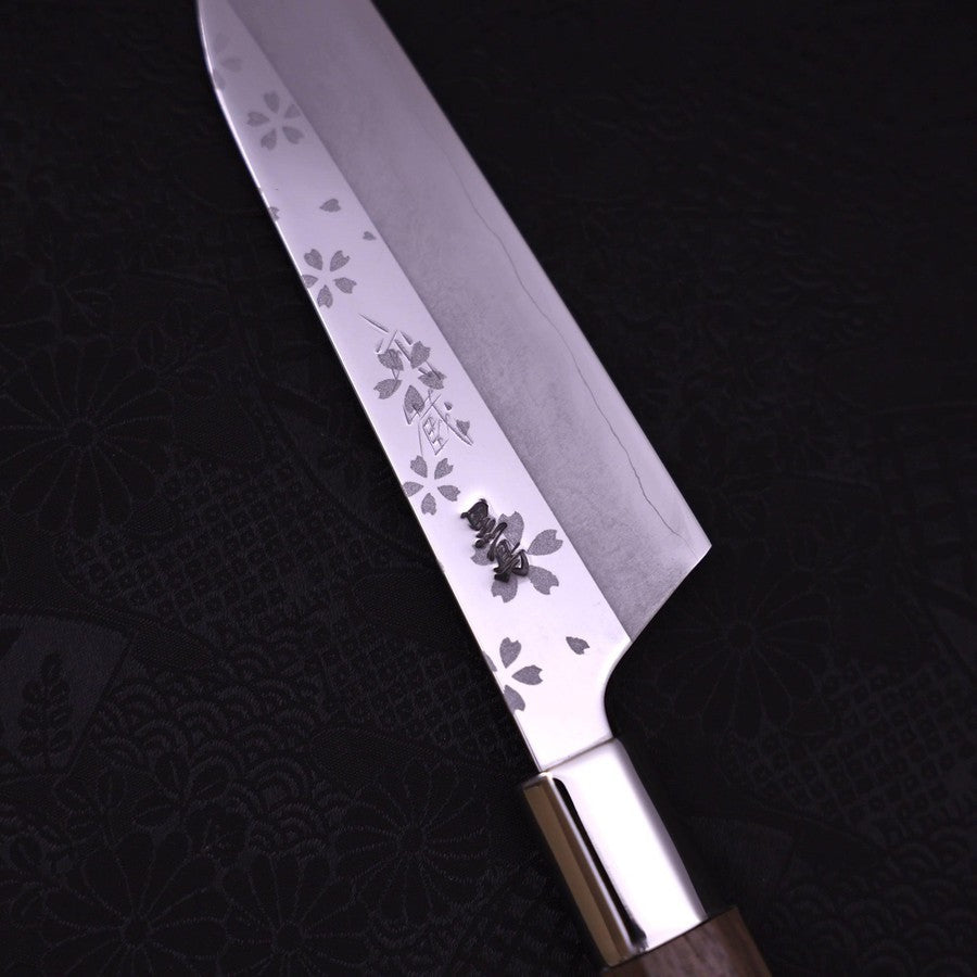 Petty Silver Steel #3 Walnut Sakura Handle 135mm (5.3”)-[Musashi]-[Japanese-Kitchen-Knives]