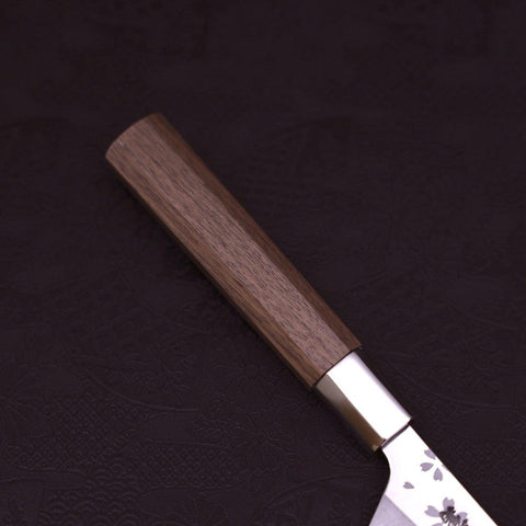 Petty Silver Steel #3 Walnut Sakura Handle 135mm (5.3”)-[Musashi]-[Japanese-Kitchen-Knives]