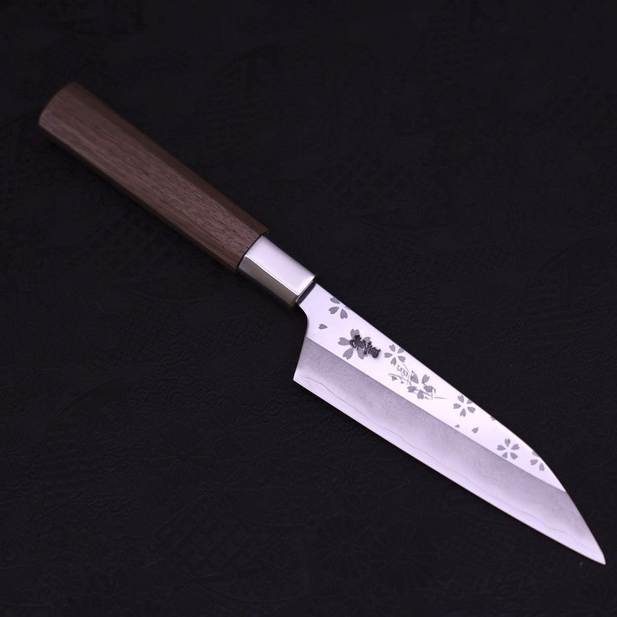 Petty Silver Steel #3 Walnut Sakura Handle 135mm (5.3”)-[Musashi]-[Japanese-Kitchen-Knives]