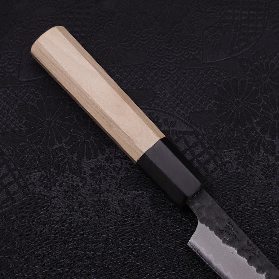 Petty Stainless Clad Aogami-Super Kurouchi Tsuchime Buffalo Magnolia Handle 80mm-Aogami Super-Kurouchi-Japanese Handle-[Musashi]-[Japanese-Kitchen-Knives]