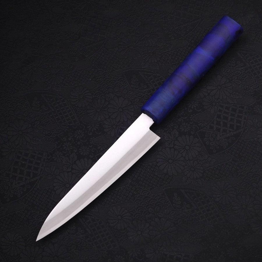 Petty Stainless Clad Aogami-Super Polished Ocean Blue Handle 145mm-Aogami Super-Polished-Japanese Handle-[Musashi]-[Japanese-Kitchen-Knives]