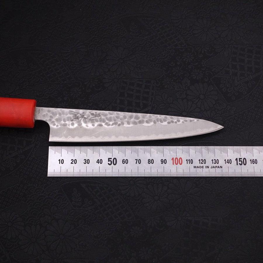 Petty Stainless Clad Aogami-Super Tsuchime Ocean Red Handle 135mm-Aogami Super-Tsuchime-Japanese Handle-[Musashi]-[Japanese-Kitchen-Knives]
