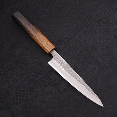 Petty Stainless Clad Aogami-Super Tsuchime Yaki Urushi Handle 135mm-Aogami Super-Tsuchime-Japanese Handle-[Musashi]-[Japanese-Kitchen-Knives]