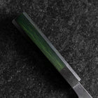 Petty Stainless Clad Blue Steel #2 Kurouchi Green Urushi Handle 150mm (5.9”)-[Musashi]-[Japanese-Kitchen-Knives]
