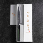 Petty Stainless Clad Blue Steel #2 Kurouchi Green Urushi Handle 150mm (5.9”)-[Musashi]-[Japanese-Kitchen-Knives]