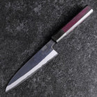 Petty Stainless Clad Blue Steel #2 Kurouchi Purple Urushi Handle 150mm-[Musashi]-[Japanese-Kitchen-Knives]
