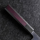 Petty Stainless Clad Blue Steel #2 Kurouchi Purple Urushi Handle 150mm-[Musashi]-[Japanese-Kitchen-Knives]