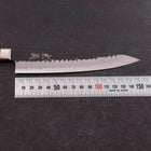 Petty Stainless Clad Blue Super Kurouchi Tsuchime Red Western Handle 150mm (5.9”)-[Musashi]-[Japanese-Kitchen-Knives]