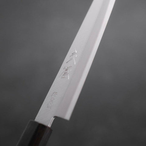 Petty Stainless Clad Blue Super Polished Ebony Handle 145mm (5.7”)-[Musashi]-[Japanese-Kitchen-Knives]