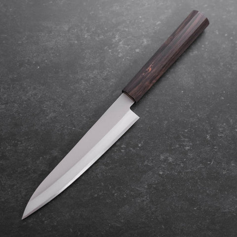 Petty Stainless Clad Blue Super Polished Ebony Handle 145mm-[Musashi]-[Japanese-Kitchen-Knives]