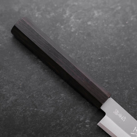 Petty Stainless Clad Blue Super Polished Ebony Handle 145mm-[Musashi]-[Japanese-Kitchen-Knives]