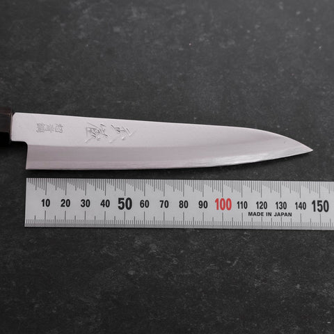 Petty Stainless Clad Blue Super Polished Ebony Handle 145mm-[Musashi]-[Japanese-Kitchen-Knives]