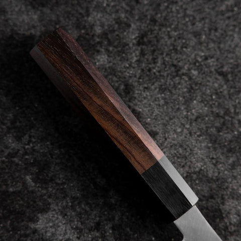 Petty Stainless Clad Blue Super Polished Shitan Handle 150mm (5.9”)-[Musashi]-[Japanese-Kitchen-Knives]