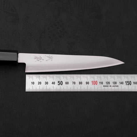 Petty Stainless Clad Blue Super Polished Shitan Handle 150mm (5.9”)-[Musashi]-[Japanese-Kitchen-Knives]