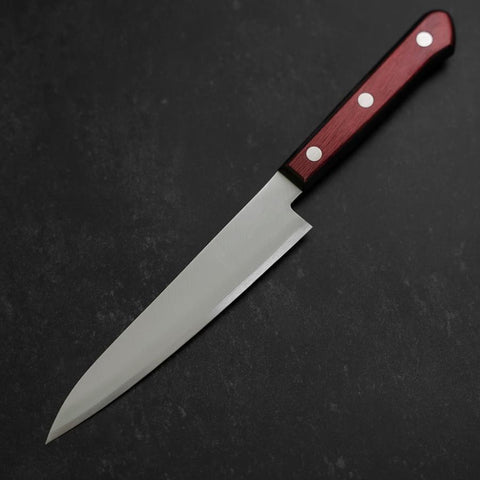 Petty Stainless Clad Blue Super Polished Western Black Red Handle 150mm (5.9”)-[Musashi]-[Japanese-Kitchen-Knives]