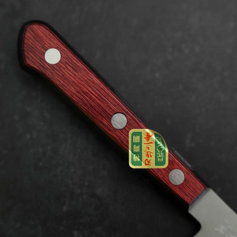 Petty Stainless Clad Blue Super Polished Western Black Red Handle 150mm (5.9”)-[Musashi]-[Japanese-Kitchen-Knives]
