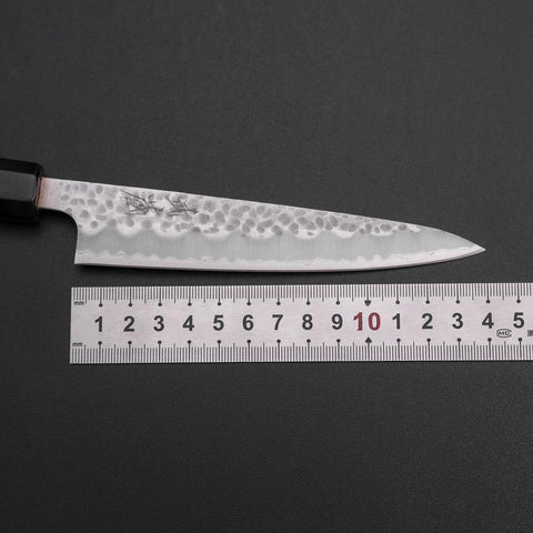 Petty Stainless Clad Blue Super Tsuchime Buffalo Ebony Handle 135mm (5.3”)-[Musashi]-[Japanese-Kitchen-Knives]