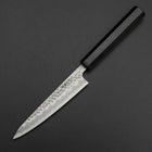 Petty Stainless Clad Blue Super Tsuchime Buffalo Ebony Handle 135mm-[Musashi]-[Japanese-Kitchen-Knives]