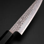 Petty Stainless Clad Blue Super Tsuchime Buffalo Ebony Handle 135mm-[Musashi]-[Japanese-Kitchen-Knives]