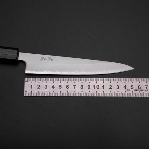 Petty Stainless Clad White Steel #1 Polished Green Urushi Handle 150mm (5.9”)-[Musashi]-[Japanese-Kitchen-Knives]