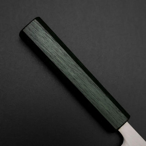 Petty Stainless Clad White Steel #1 Polished Green Urushi Handle 150mm (5.9”)-[Musashi]-[Japanese-Kitchen-Knives]