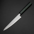 Petty Stainless Clad White Steel #1 Polished Green Urushi Handle 150mm-[Musashi]-[Japanese-Kitchen-Knives]