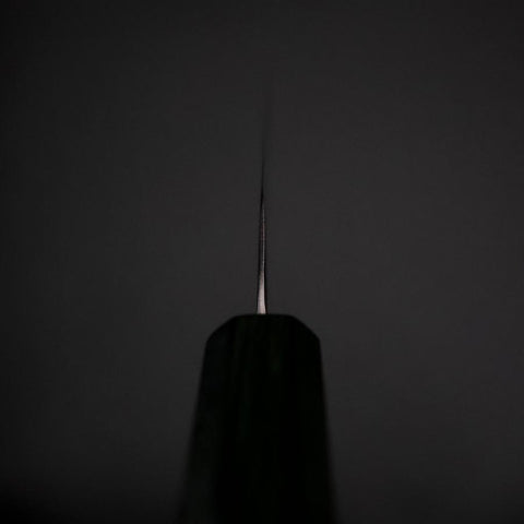 Petty Stainless Clad White Steel #1 Polished Green Urushi Handle 150mm-[Musashi]-[Japanese-Kitchen-Knives]