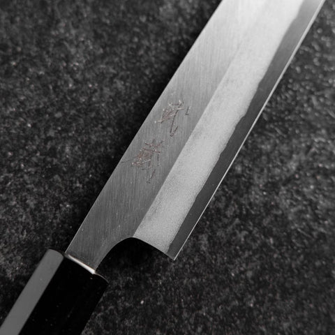 Petty Stainless Clad White Steel #2 Polished Buffalo Ebony Handle 170mm (6.7”)-[Musashi]-[Japanese-Kitchen-Knives]