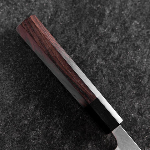 Petty Stainless Clad White Steel #2 Polished Buffalo Ebony Handle 170mm (6.7”)-[Musashi]-[Japanese-Kitchen-Knives]