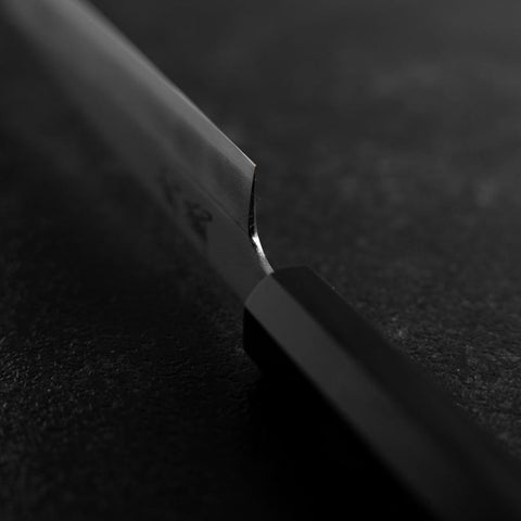 Petty Stainless Clad White Steel #2 Polished Buffalo Ebony Handle 170mm-[Musashi]-[Japanese-Kitchen-Knives]