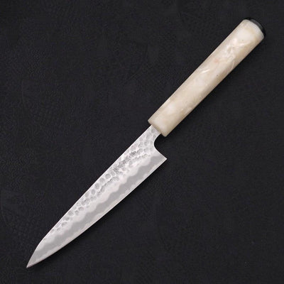 Petty Stainless Clad White steel #2 Tsuchime Ocean White Handle 135mm-White steel #2-Tsuchime-Japanese Handle-[Musashi]-[Japanese-Kitchen-Knives]