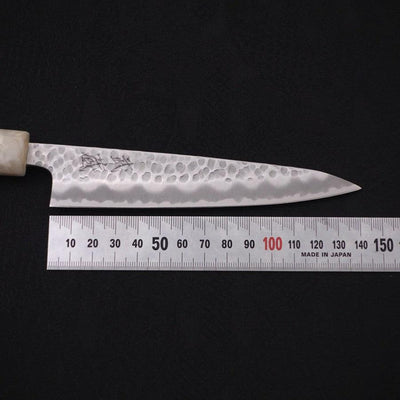 Petty Stainless Clad White steel #2 Tsuchime Ocean White Handle 135mm-White steel #2-Tsuchime-Japanese Handle-[Musashi]-[Japanese-Kitchen-Knives]