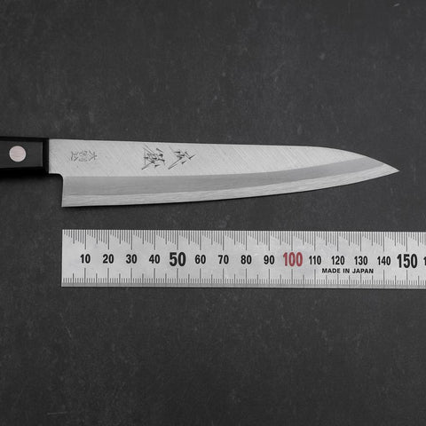 Petty VG-1 Polished Western Black Handle 145mm (Tsuba-nashi) (5.7”)-[Musashi]-[Japanese-Kitchen-Knives]
