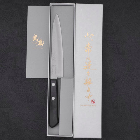 Petty VG-1 Polished Western Black Handle 150mm (5.9”)-[Musashi]-[Japanese-Kitchen-Knives]