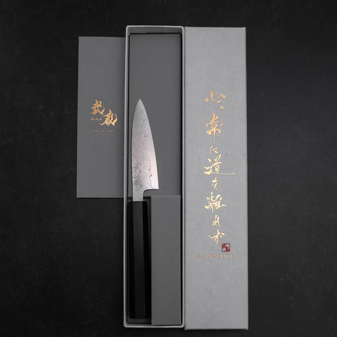 Petty VG-10 Damascus Ashwood Handle 95mm (3.7”)-[Musashi]-[Japanese-Kitchen-Knives]