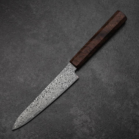 Petty VG-10 Damascus Brown Birch Handle 135mm-[Musashi]-[Japanese-Kitchen-Knives]