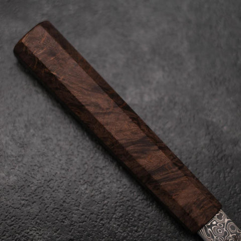 Petty VG-10 Damascus Brown Birch Handle 135mm-[Musashi]-[Japanese-Kitchen-Knives]