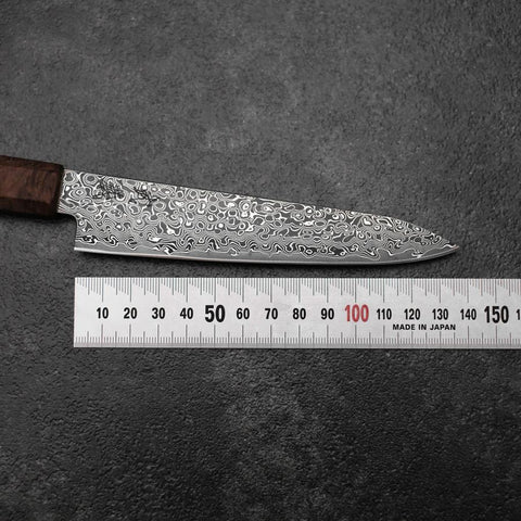 Petty VG-10 Damascus Brown Birch Handle 135mm-[Musashi]-[Japanese-Kitchen-Knives]