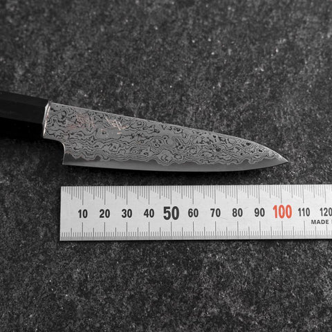Petty VG-10 Damascus Buffalo Ebony Handle 100mm (3.9”)-[Musashi]-[Japanese-Kitchen-Knives]