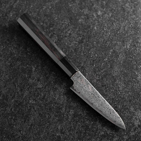 Petty VG-10 Damascus Buffalo Ebony Handle 100mm (3.9”)-[Musashi]-[Japanese-Kitchen-Knives]