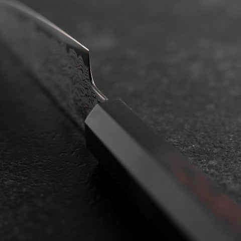 Petty VG-10 Damascus Buffalo Ebony Handle 100mm-[Musashi]-[Japanese-Kitchen-Knives]