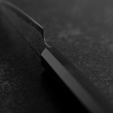Petty VG-10 Damascus Buffalo Ebony Handle 120mm (4.7”)-[Musashi]-[Japanese-Kitchen-Knives]