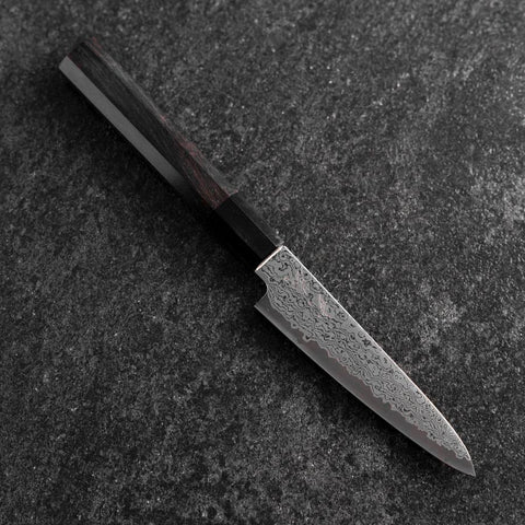 Petty VG-10 Damascus Buffalo Ebony Handle 120mm (4.7”)-[Musashi]-[Japanese-Kitchen-Knives]
