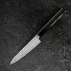 Petty VG-10 Damascus Buffalo Ebony Handle 135mm (5.3”)-[Musashi]-[Japanese-Kitchen-Knives]